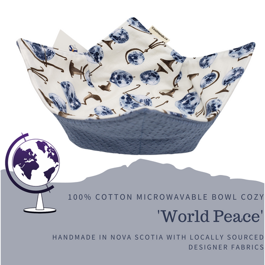 100% Cotton Microwavable Bowl Cozy - World Peace-0