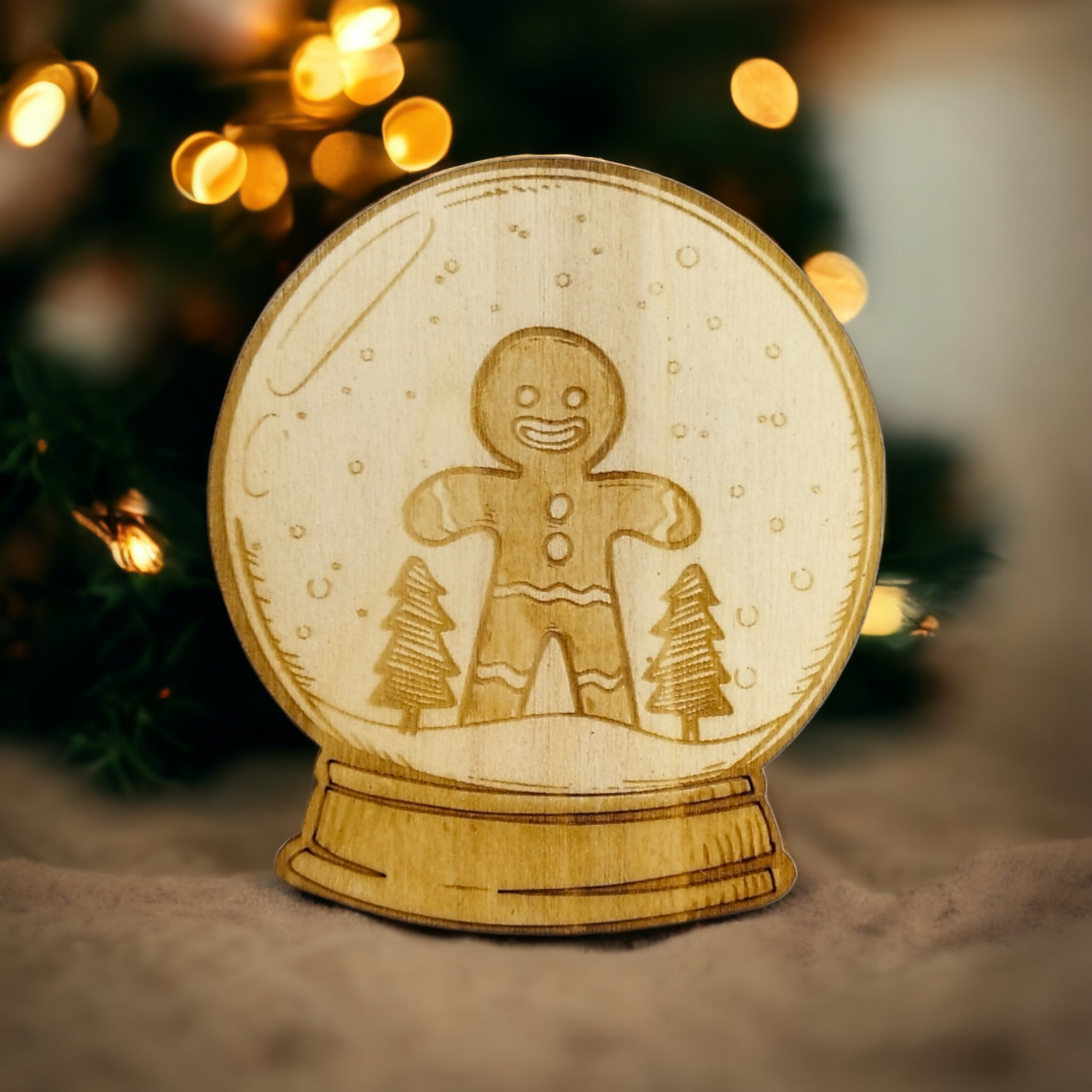 Set of 6 Snow Globes Wooden Coasters - Handmade Gift - Christmas Decor - Wood Kitchenware-2