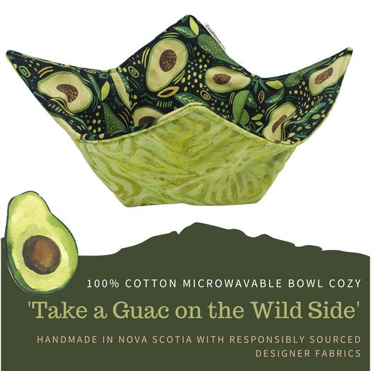 100% Cotton Microwavable Bowl Cozy - A Guac On The Wild Side-0